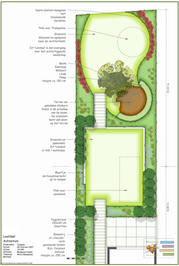 Tuinontwerp in een heuvelachtig landschap. (Leefdaal België)